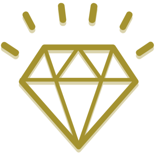 Diamant Grafik in Gold mit Schatten